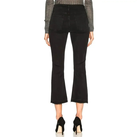 FRAME Le Crop Mini Boot - Black Stretch Denim Jeans - Size 25 - Picture 2 of 6